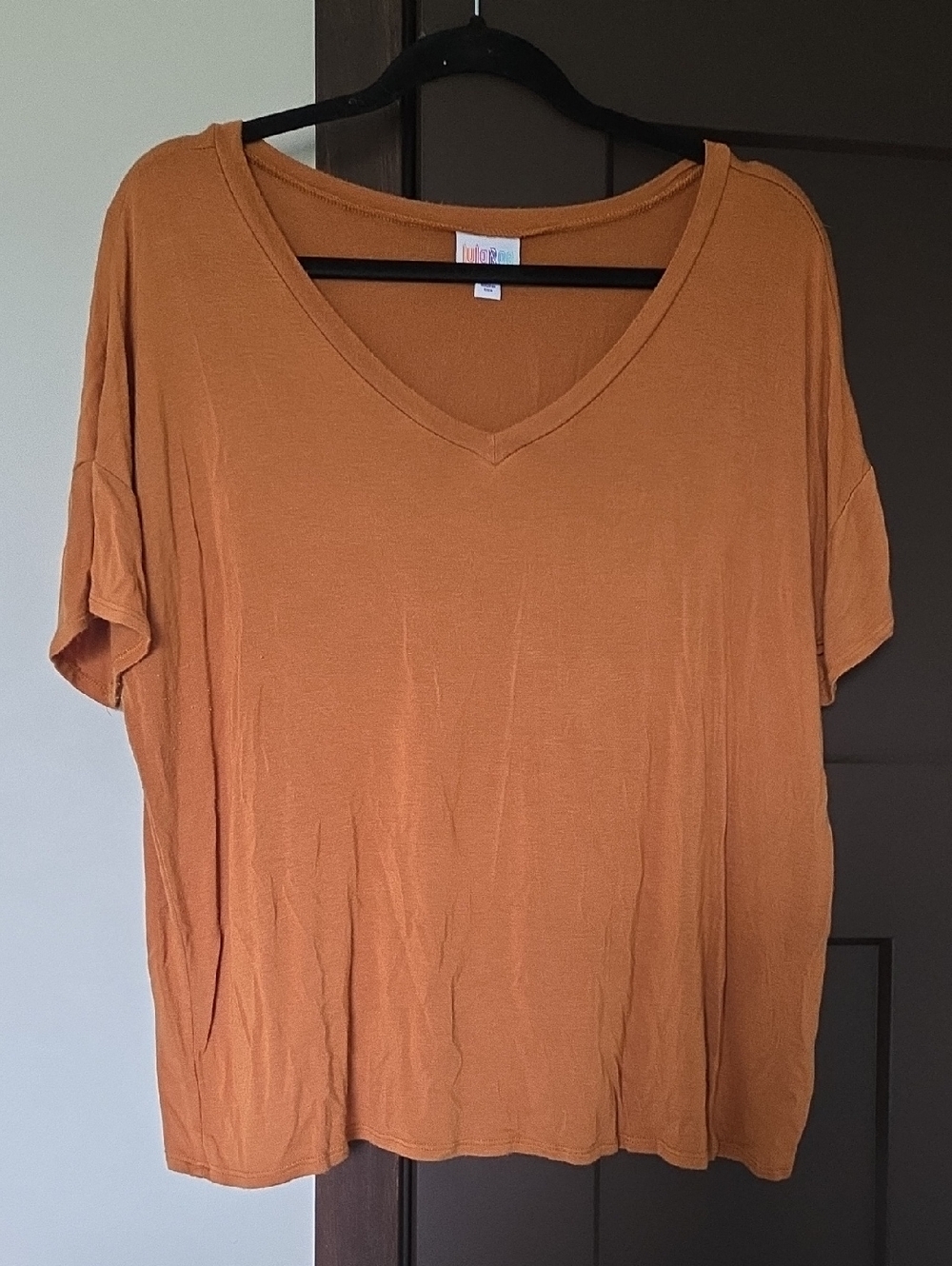 LuLaRoe Burnt Orange V-Neck Short Sleeve Top